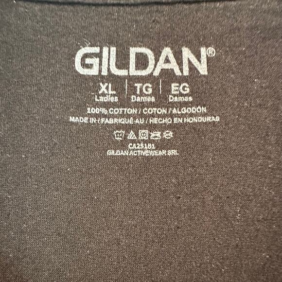 Ladies XL Gildan V-Neck T-Shirt Black NWT Capsule Wardrobe Timeless Comfy Casual - Picture 5 of 6